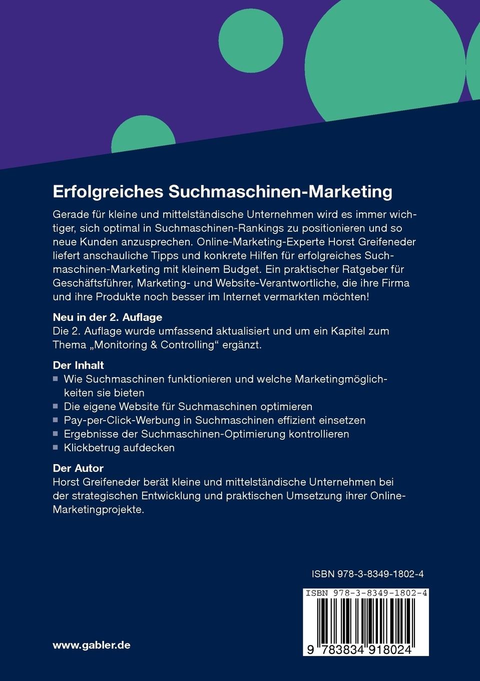 Rückseitencover Erfolgreiches Suchmaschinen-Marketing