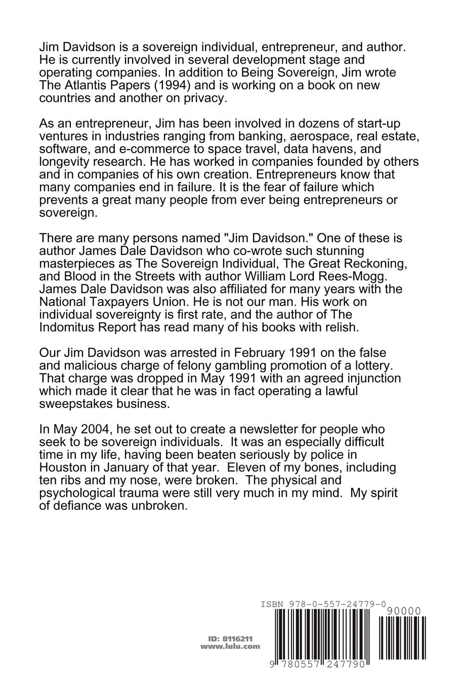 Rückseitencover Being Sovereign