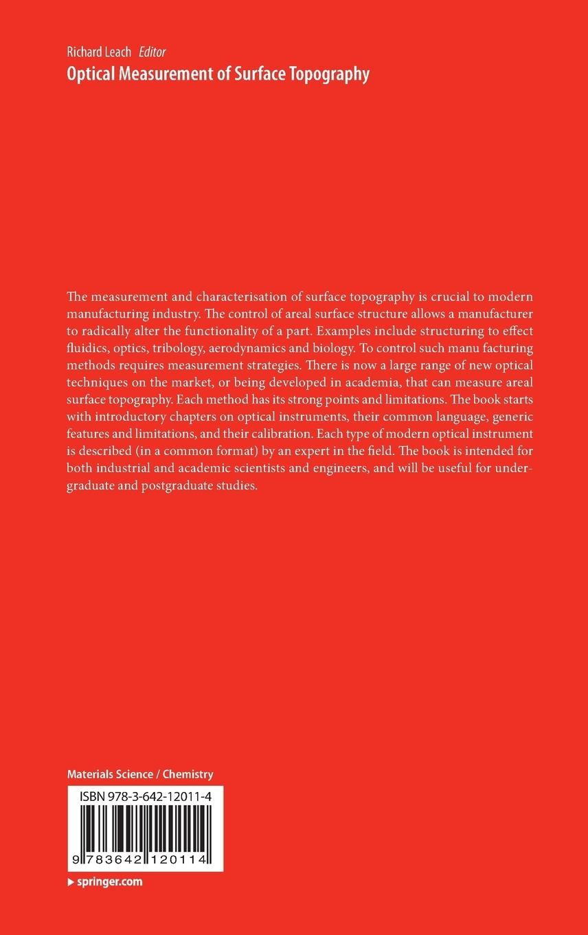 Rückseitencover Optical Measurement of Surface Topography