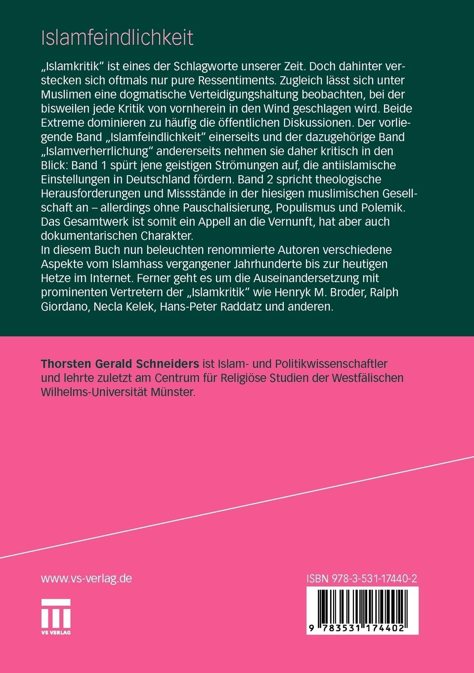 Rückseitencover Islamfeindlichkeit