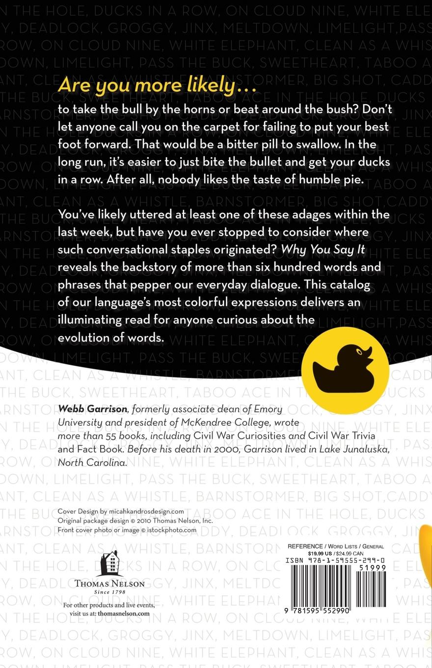 Rückseitencover Why You Say It