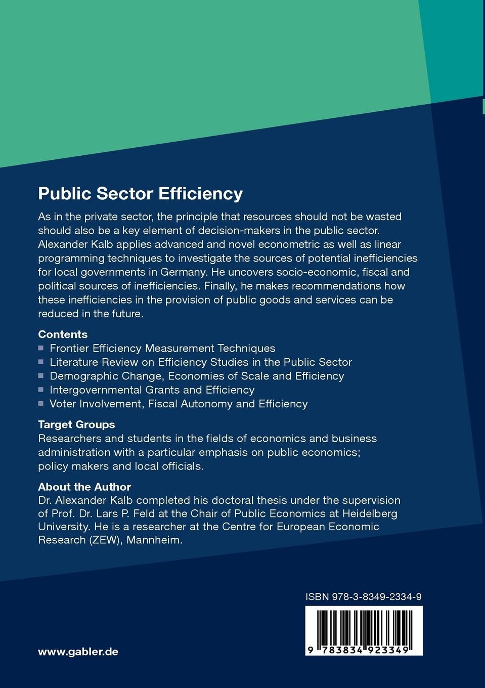 Rückseitencover Public Sector Efficiency