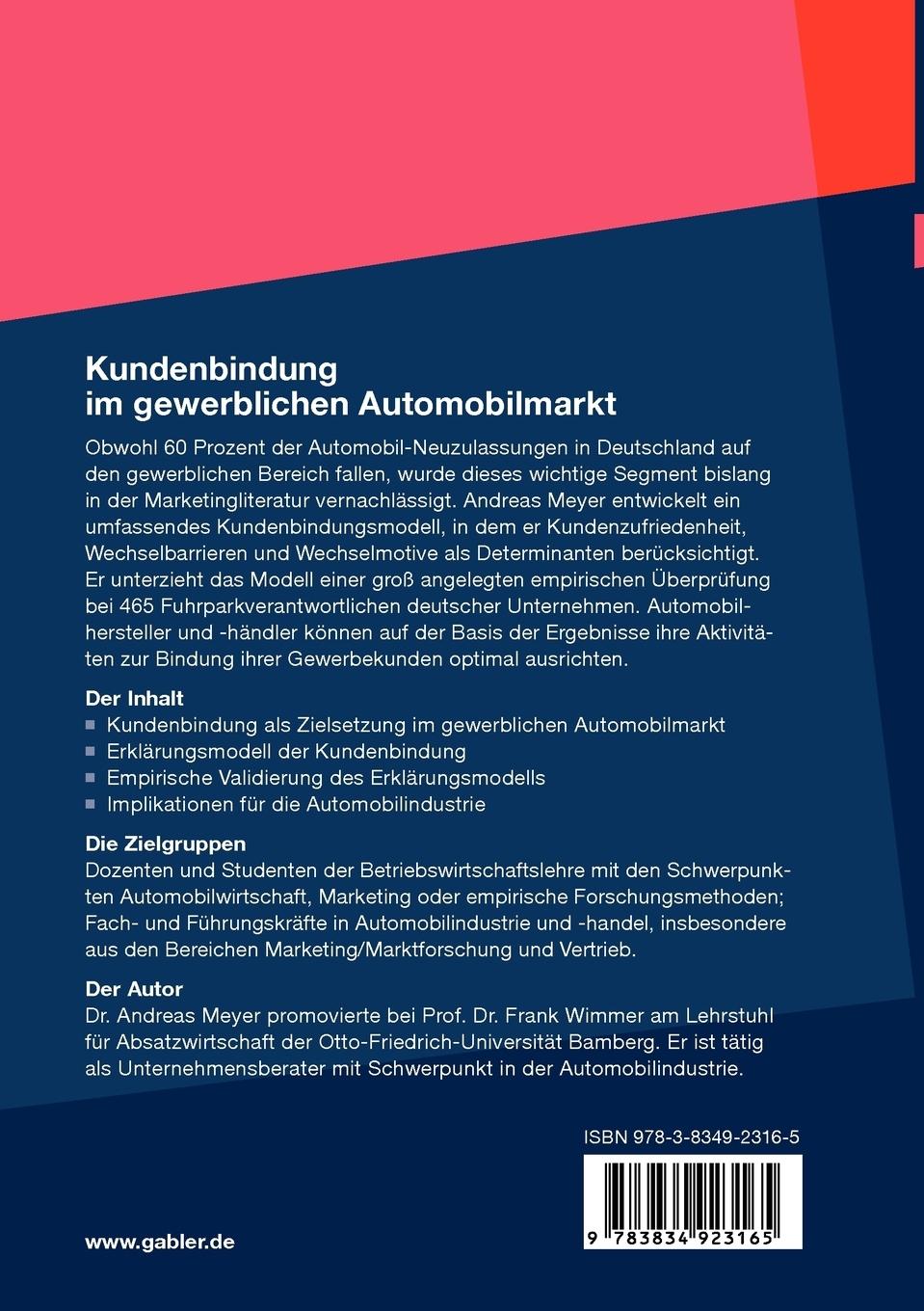 Rückseitencover Kundenbindung im gewerblichen Automobilmarkt