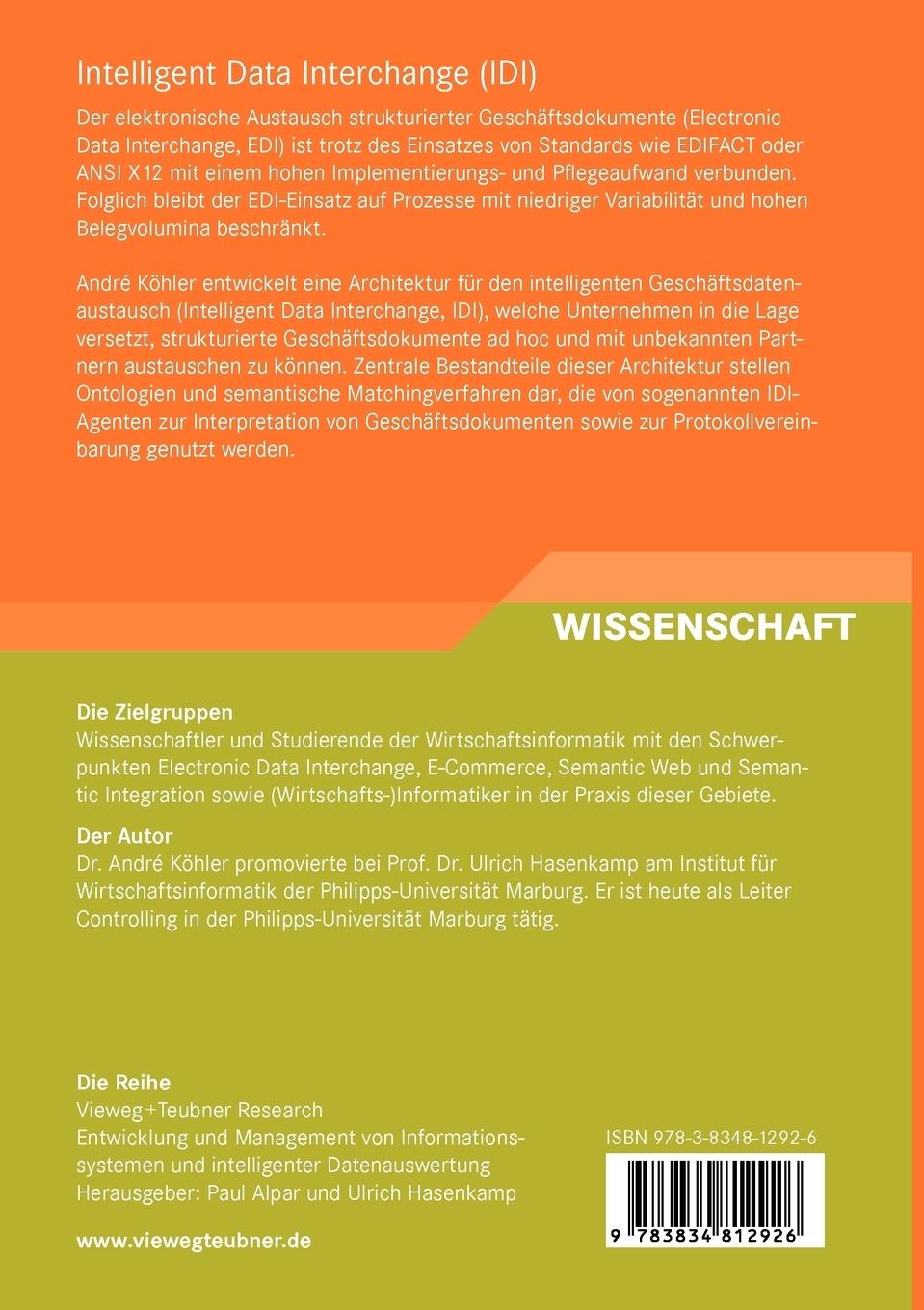 Rückseitencover Intelligent Data Interchange (IDI)