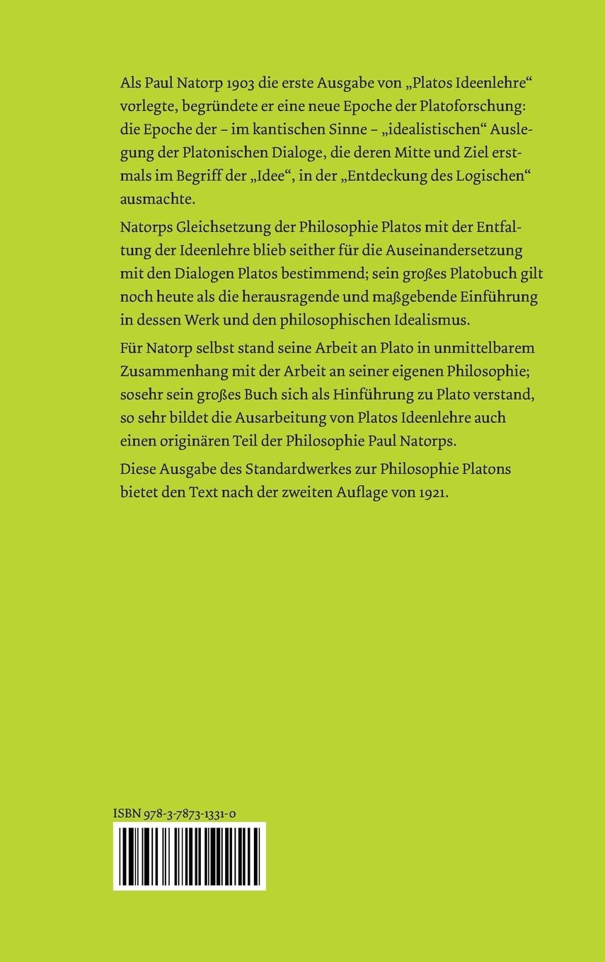 Rückseitencover Platos Ideenlehre