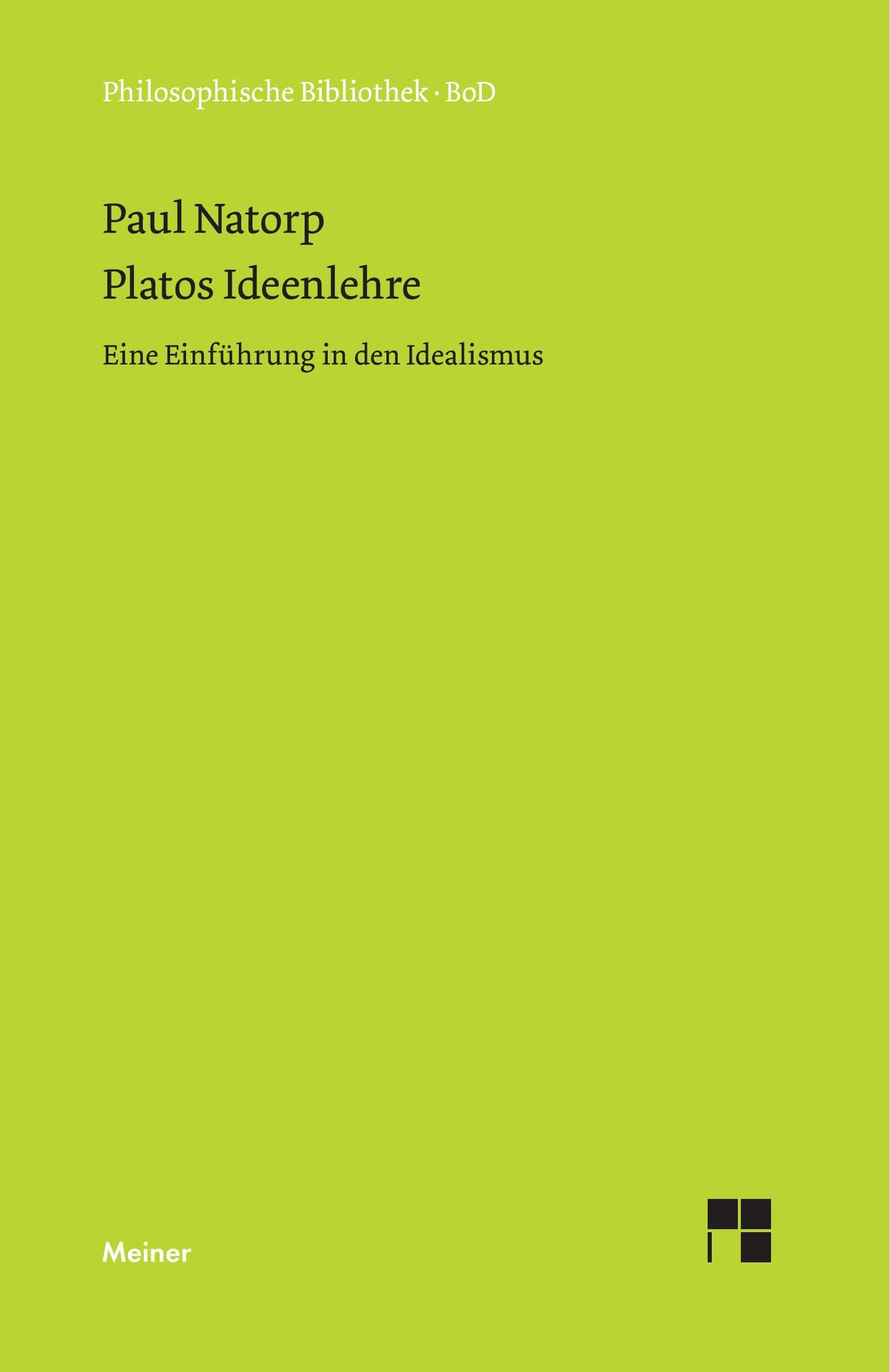 Vorderes Coverbild Platos Ideenlehre