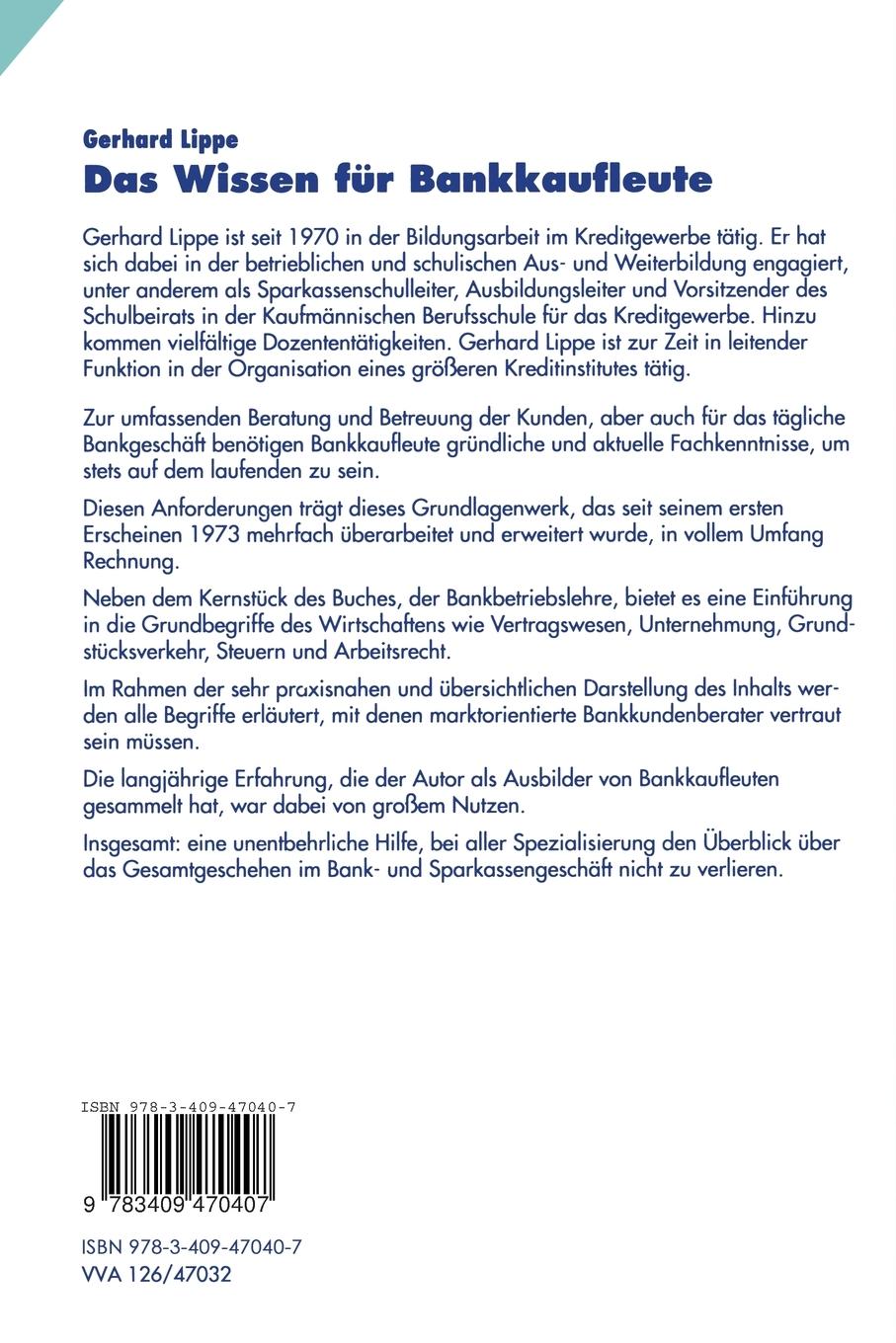 Rückseitencover Das Wissen für Bankkaufleute