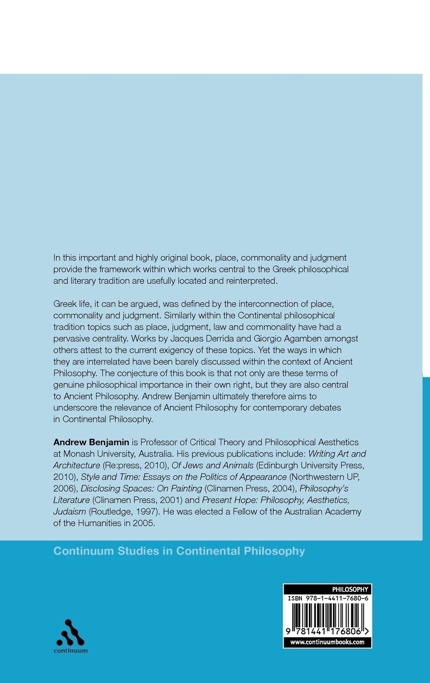 Rückseitencover Place, Commonality and Judgment