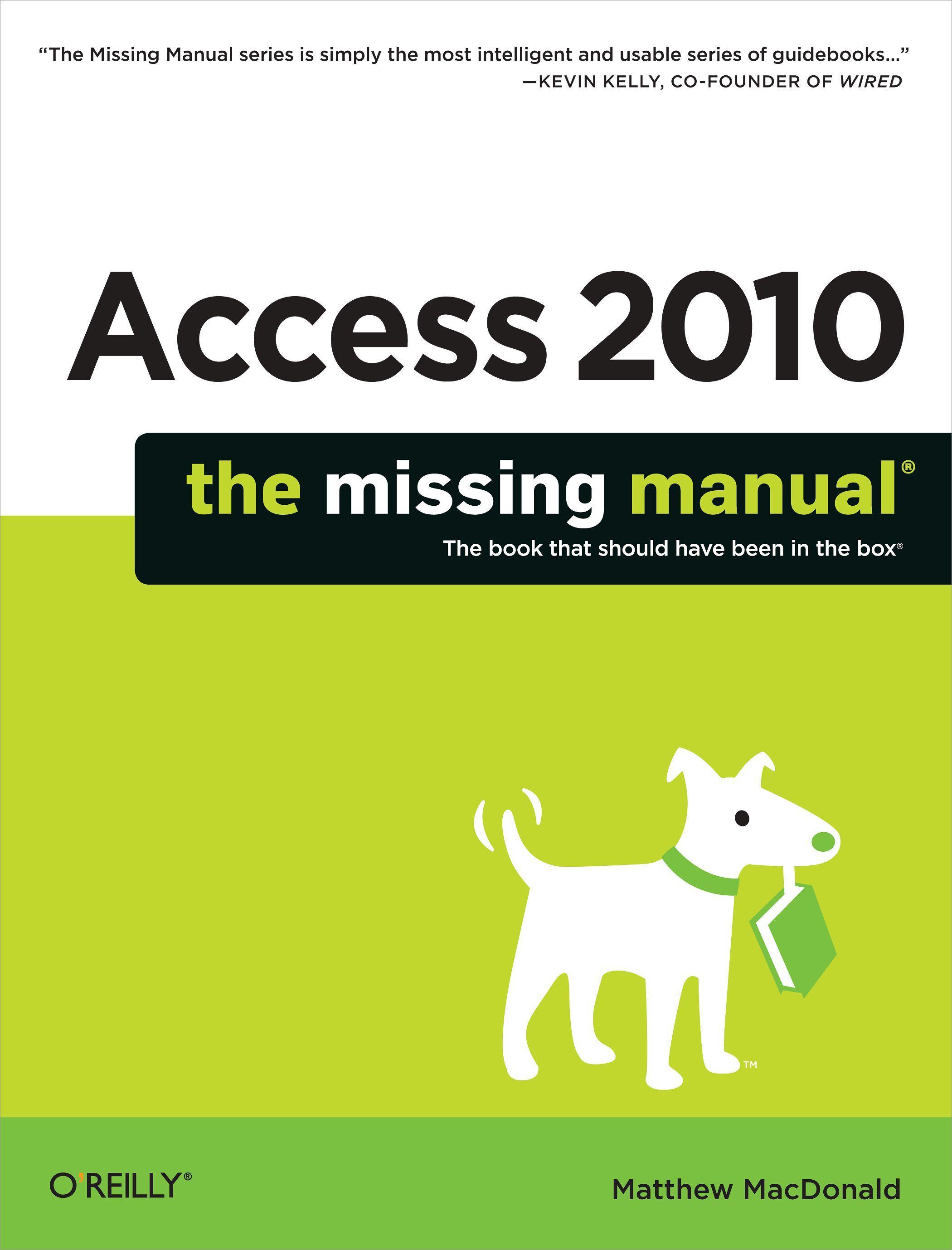 Vorderes Coverbild Access 2010: The Missing Manual