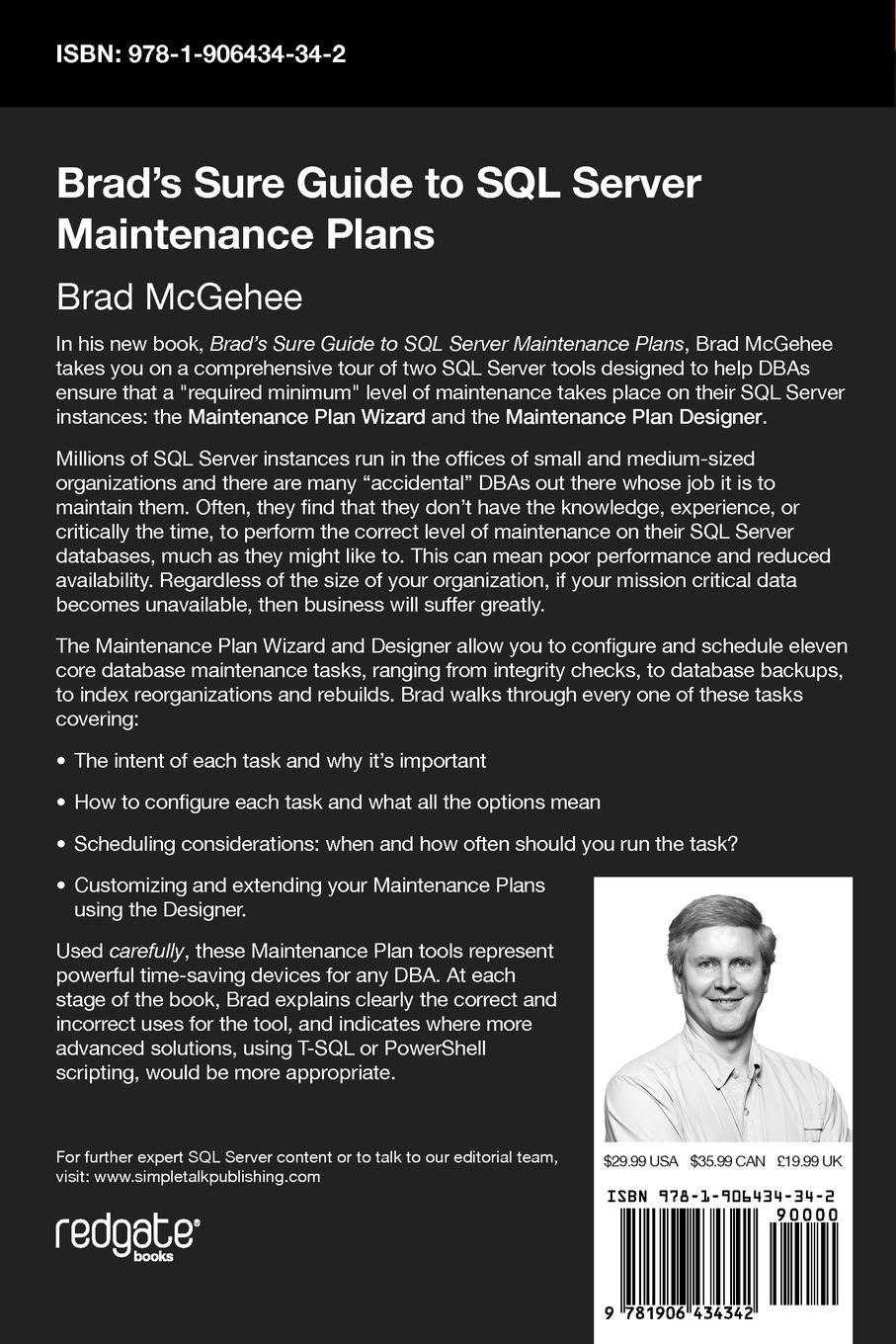 Rückseitencover Brad's Sure Guide to SQL Server Maintenance Plans