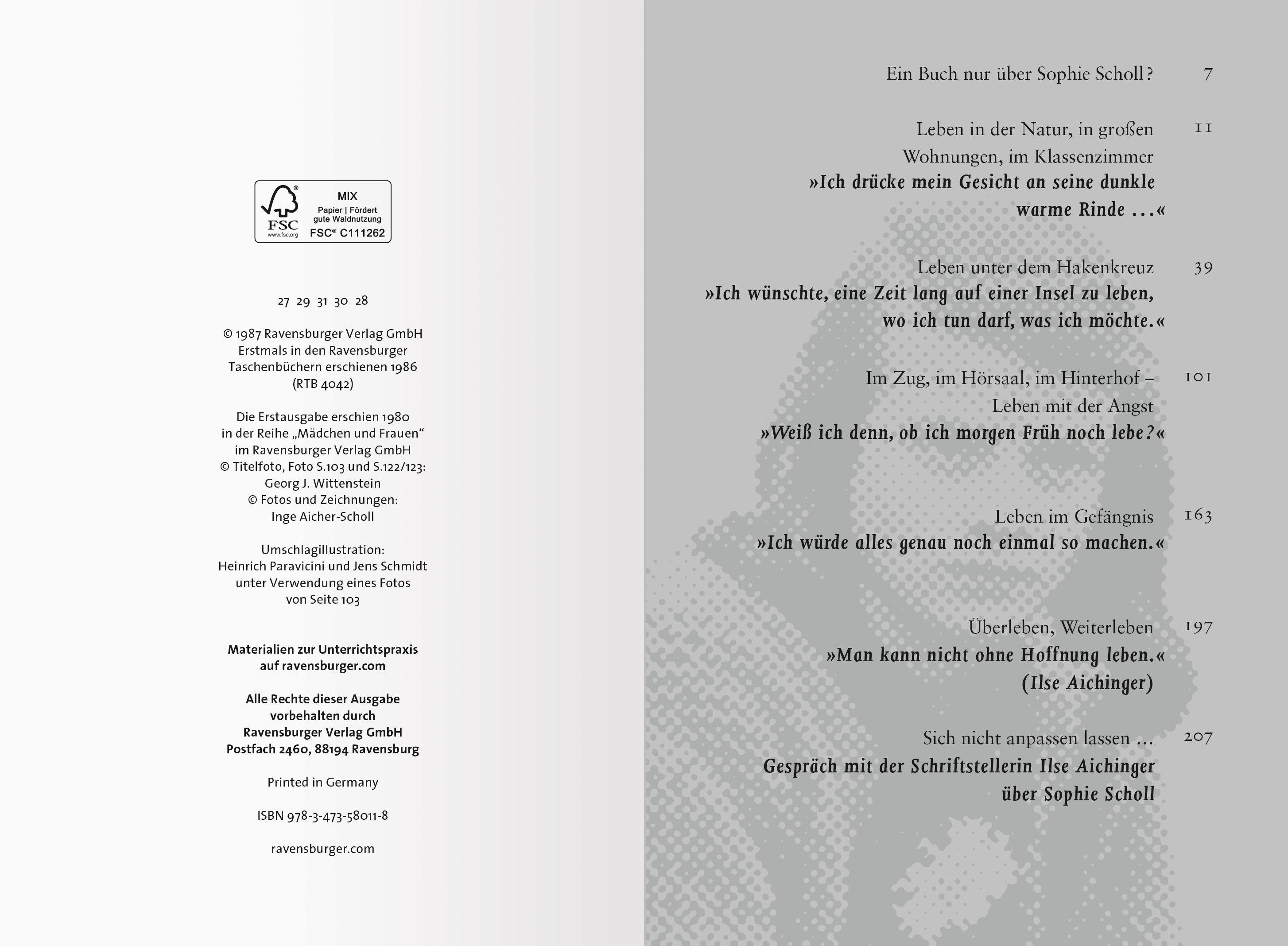 Beispielinhalt (Bild) Das kurze Leben der Sophie Scholl