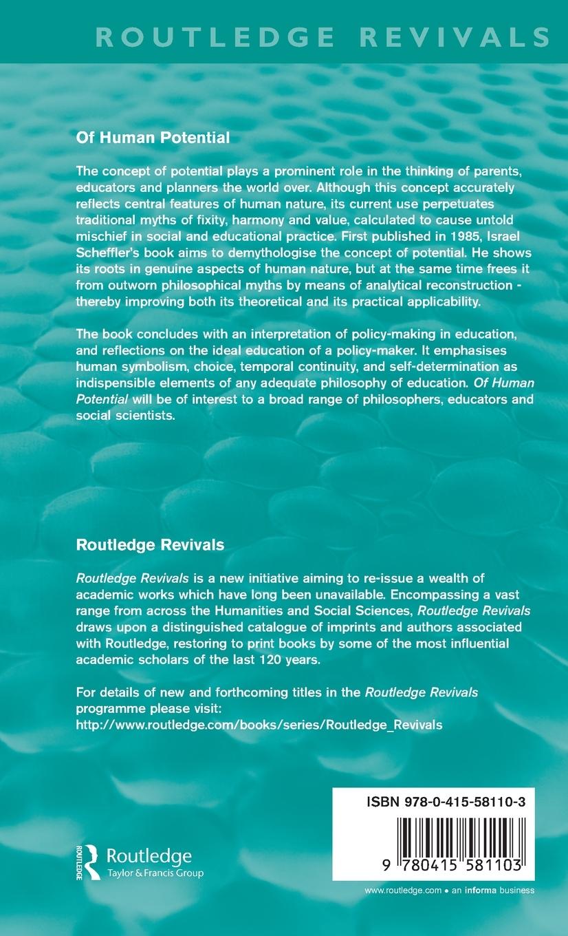 Rückseitencover Of Human Potential (Routledge Revivals)