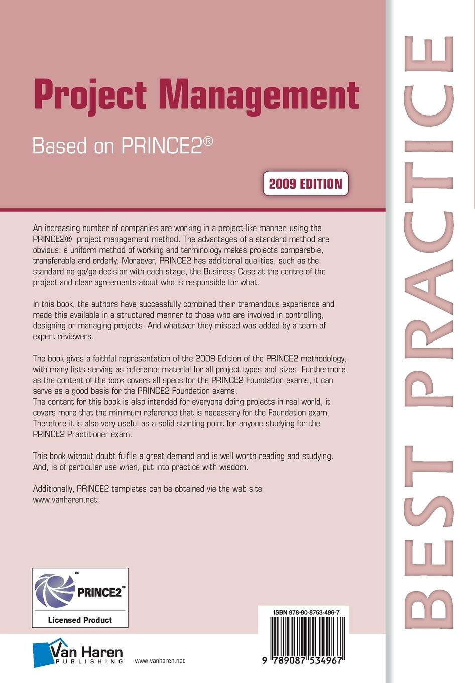 Rückseitencover Project Management  Based on PRINCE2® 2009 edition