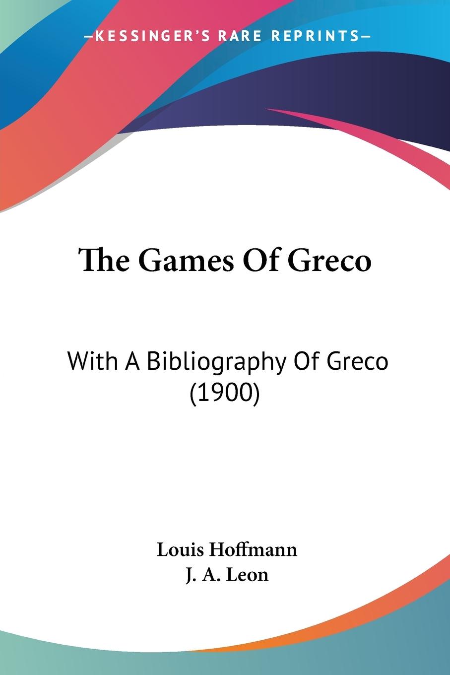 Vorderes Coverbild The Games Of Greco