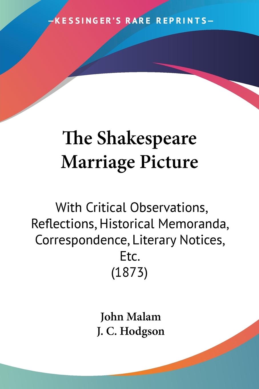 Vorderes Coverbild The Shakespeare Marriage Picture