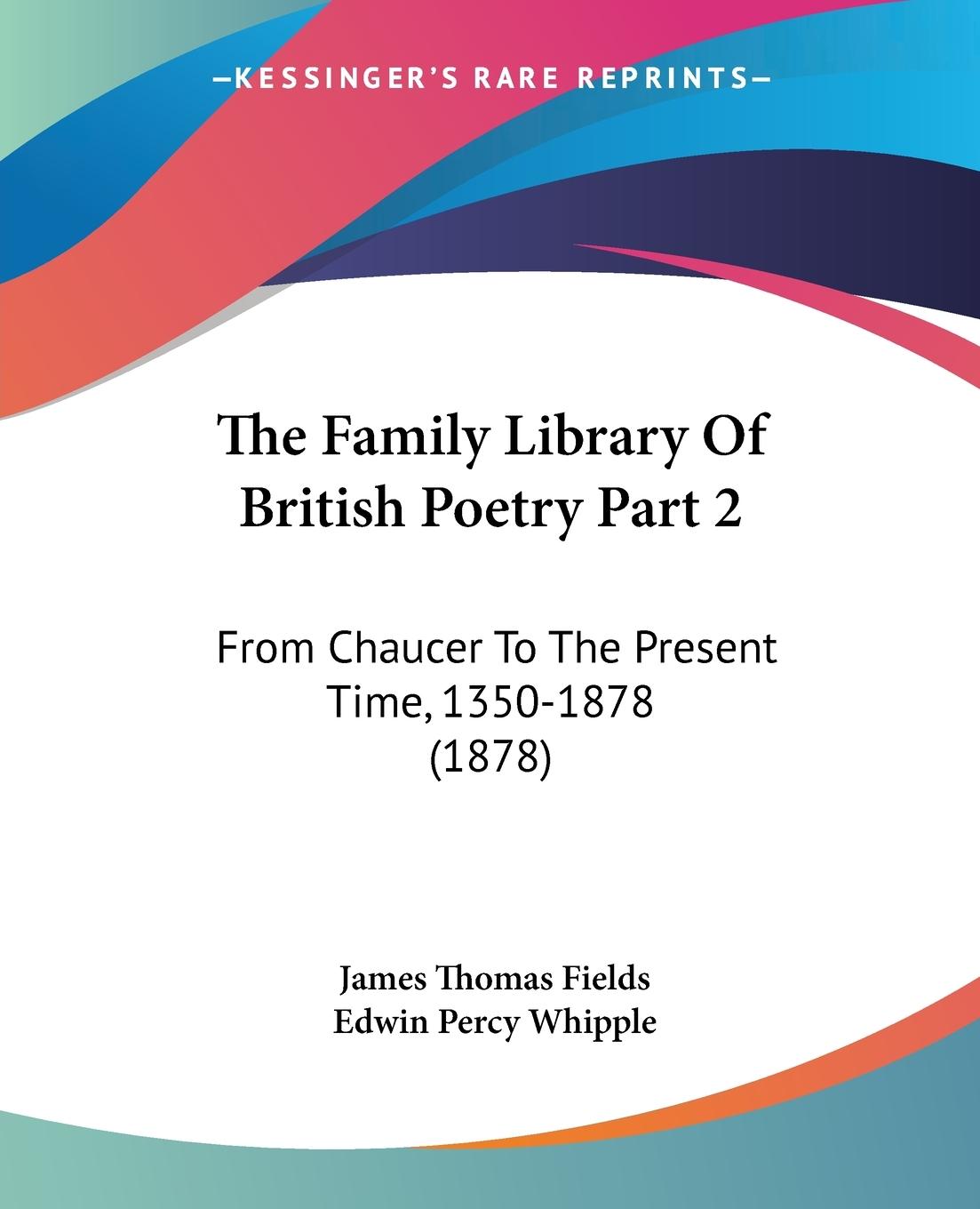 Vorderes Coverbild The Family Library Of British Poetry Part 2