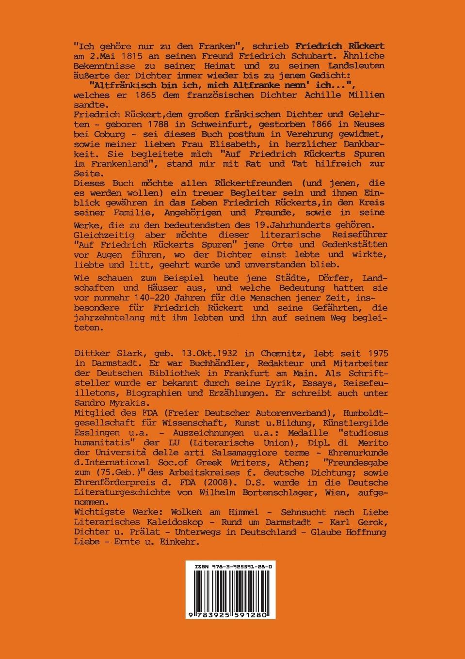 Rückseitencover Auf Friedrich Rückers Spuren im Frankenland