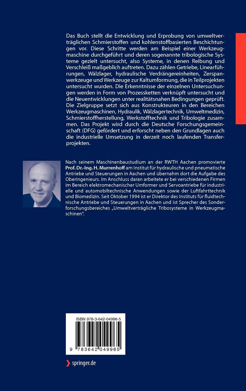 Rückseitencover Umweltverträgliche Tribosysteme