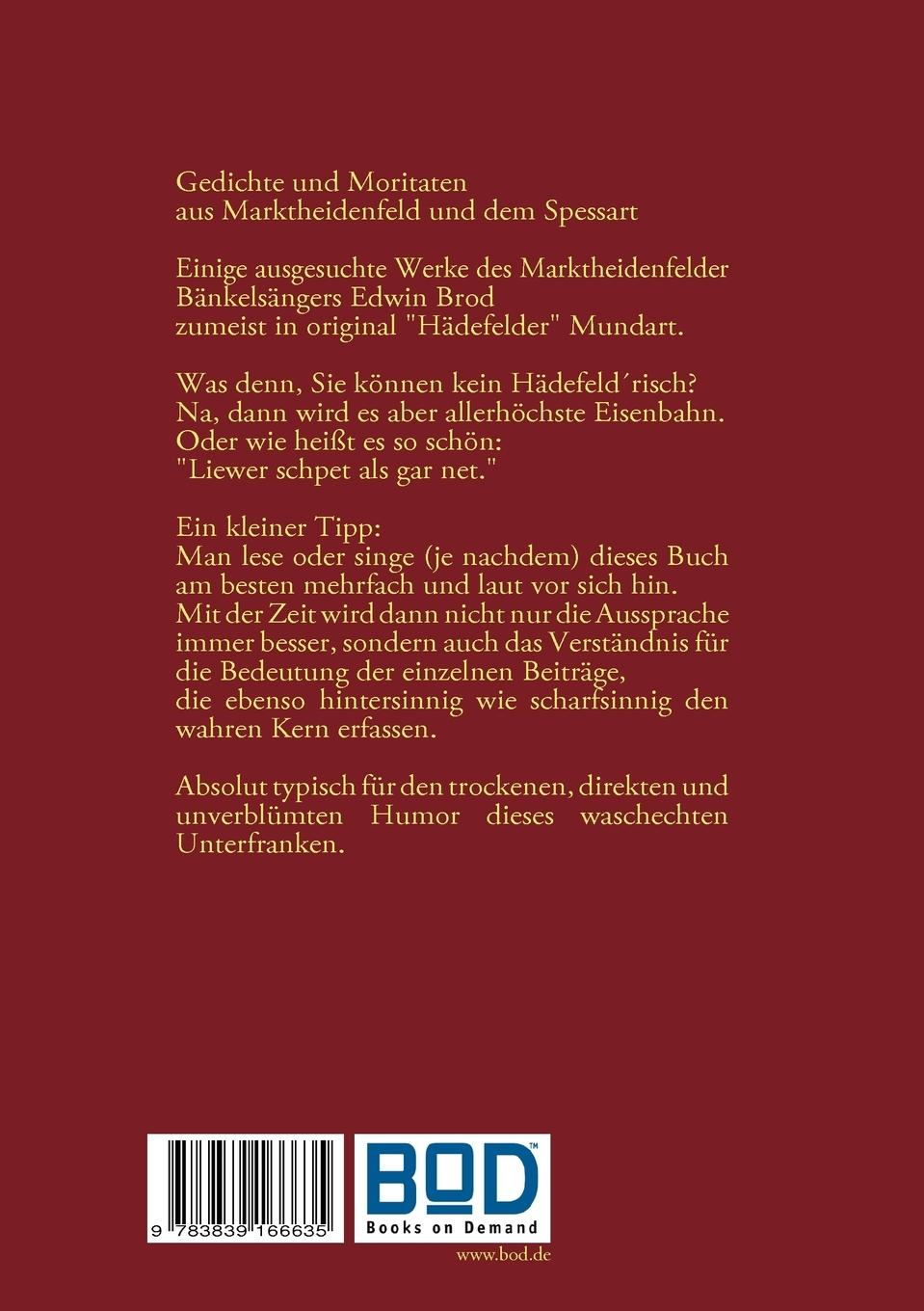 Rückseitencover Gedichte und Moritaten