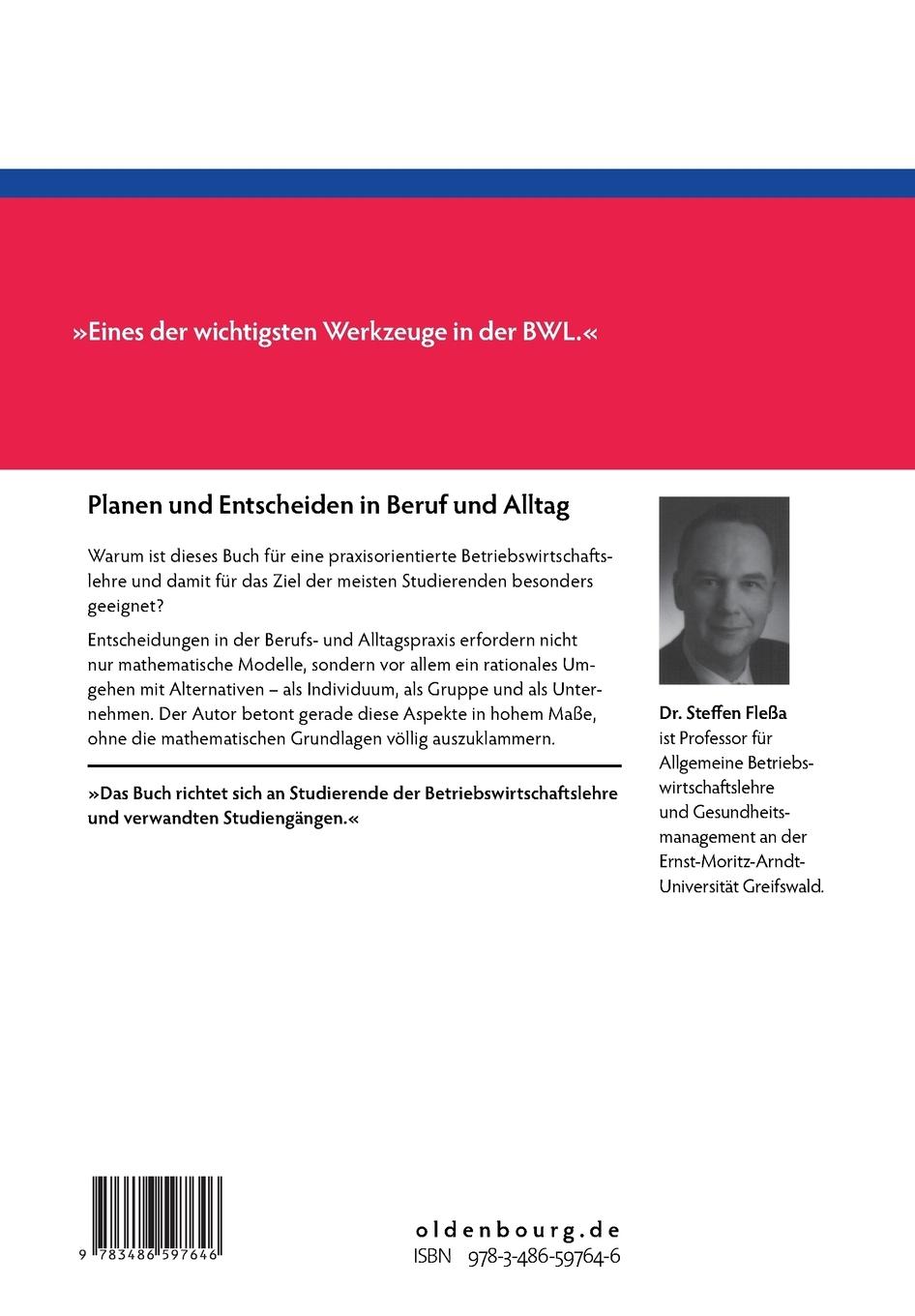 Rückseitencover Planen und Entscheiden in Beruf und Alltag