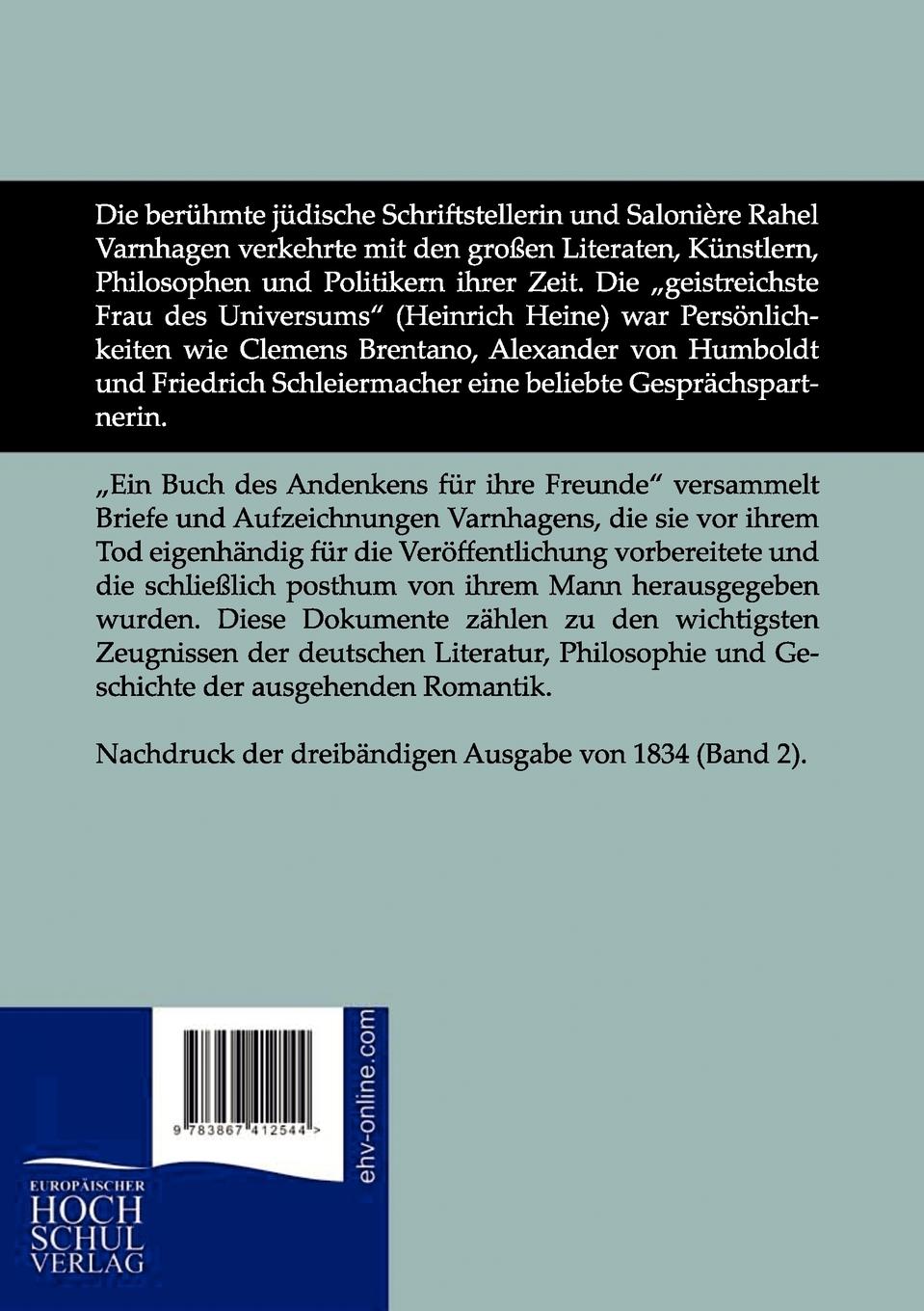 Rückseitencover Ein Buch des Andenkens für ihre Freunde