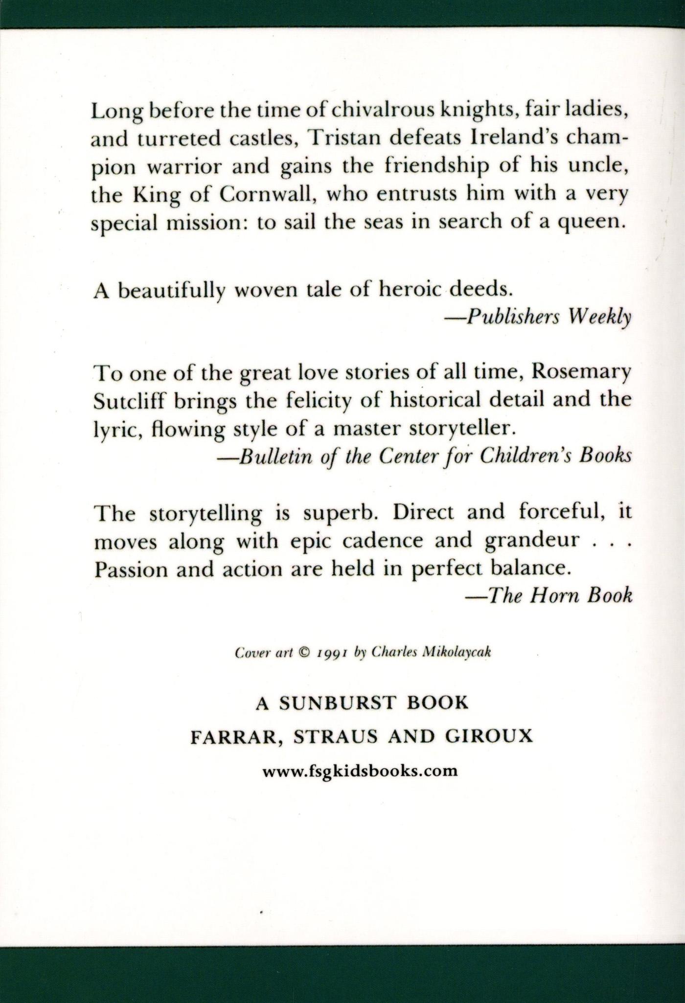 Rückseitencover Tristan and Iseult