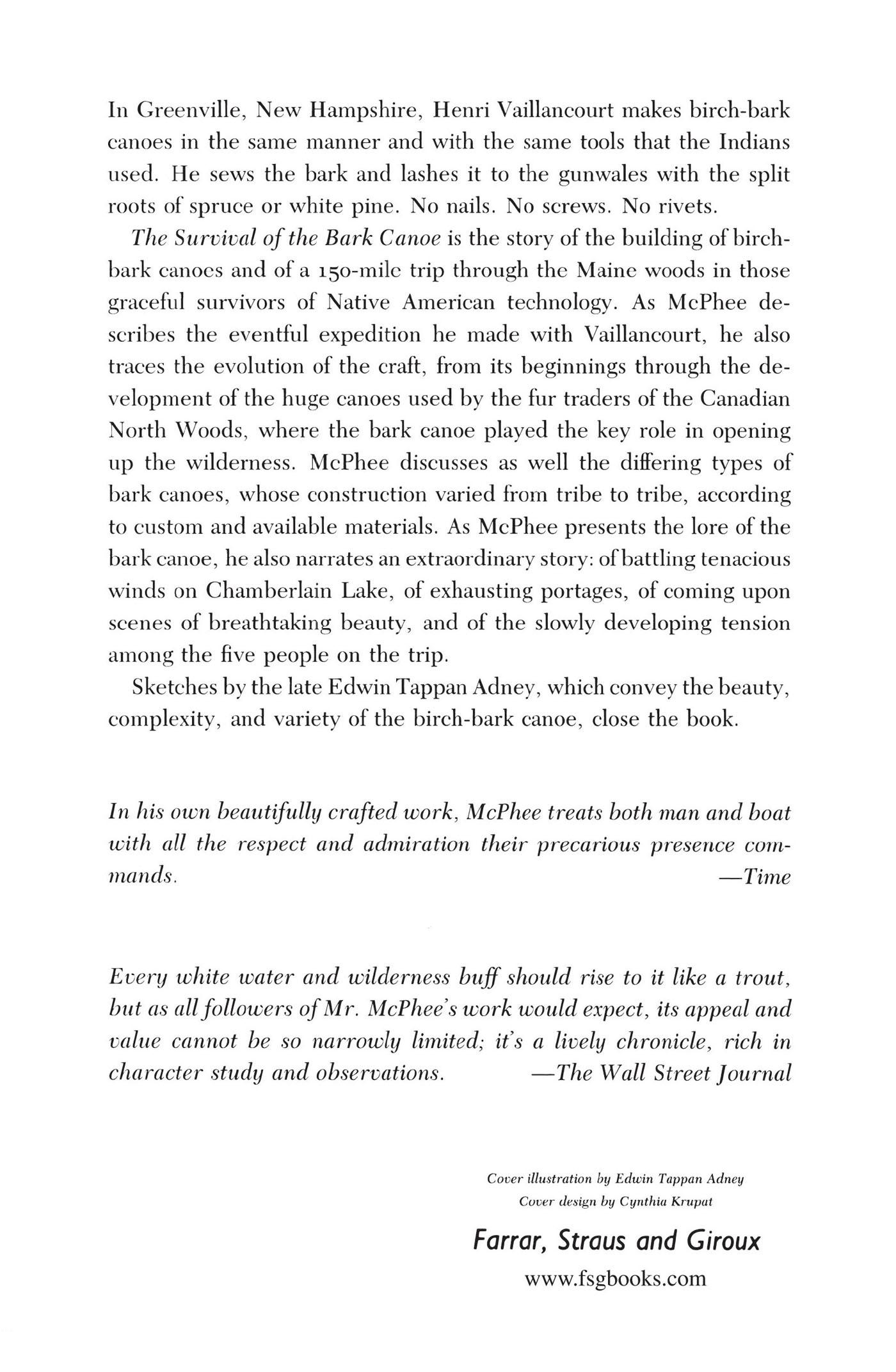 Rückseitencover The Survival of the Bark Canoe