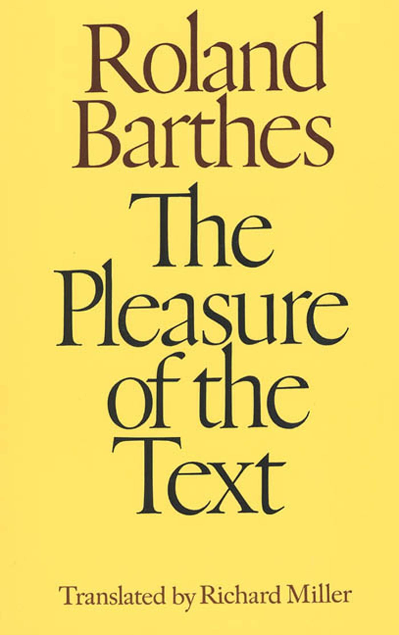 Vorderes Coverbild The Pleasure of the Text