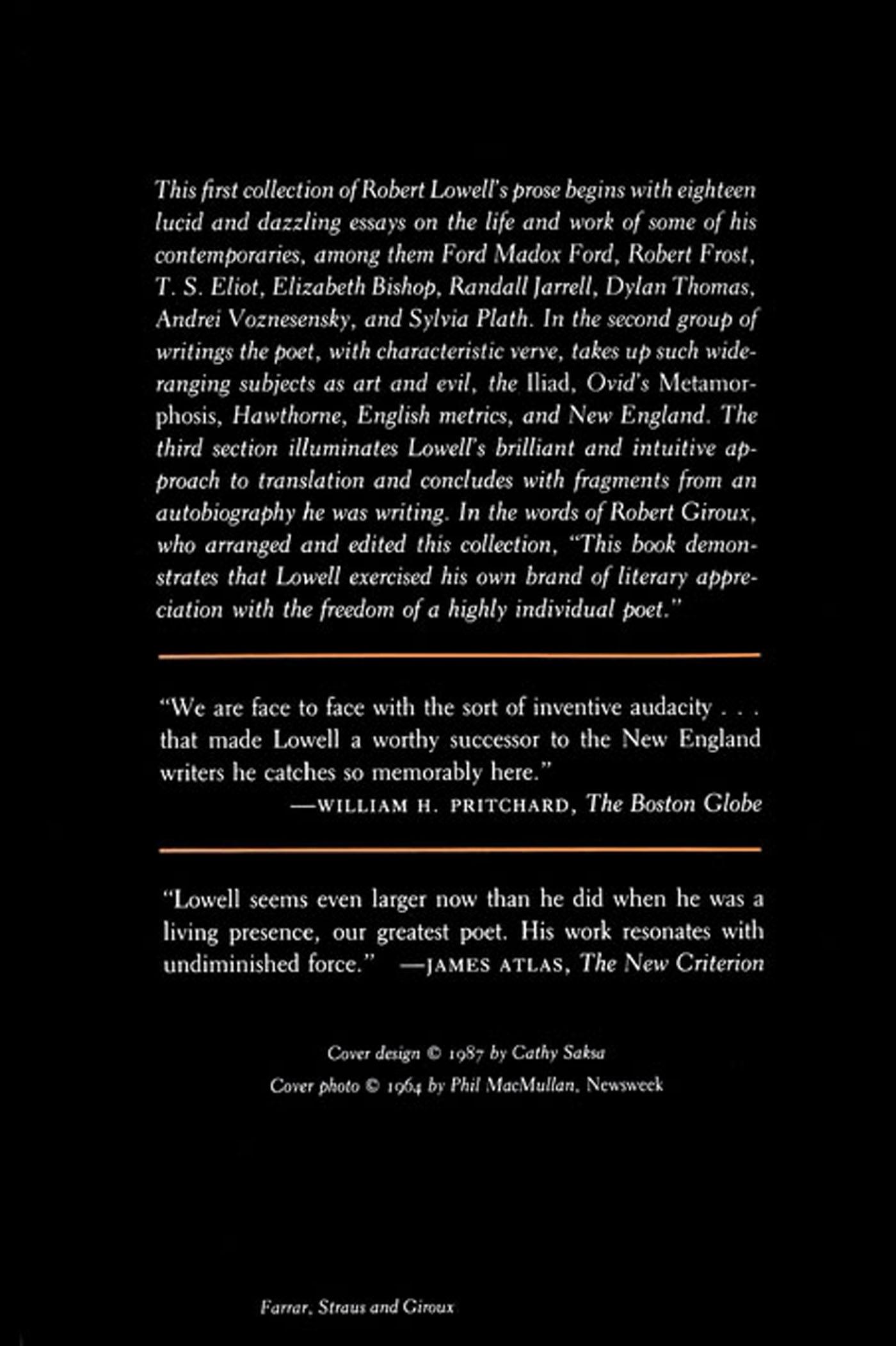 Rückseitencover Collected Prose