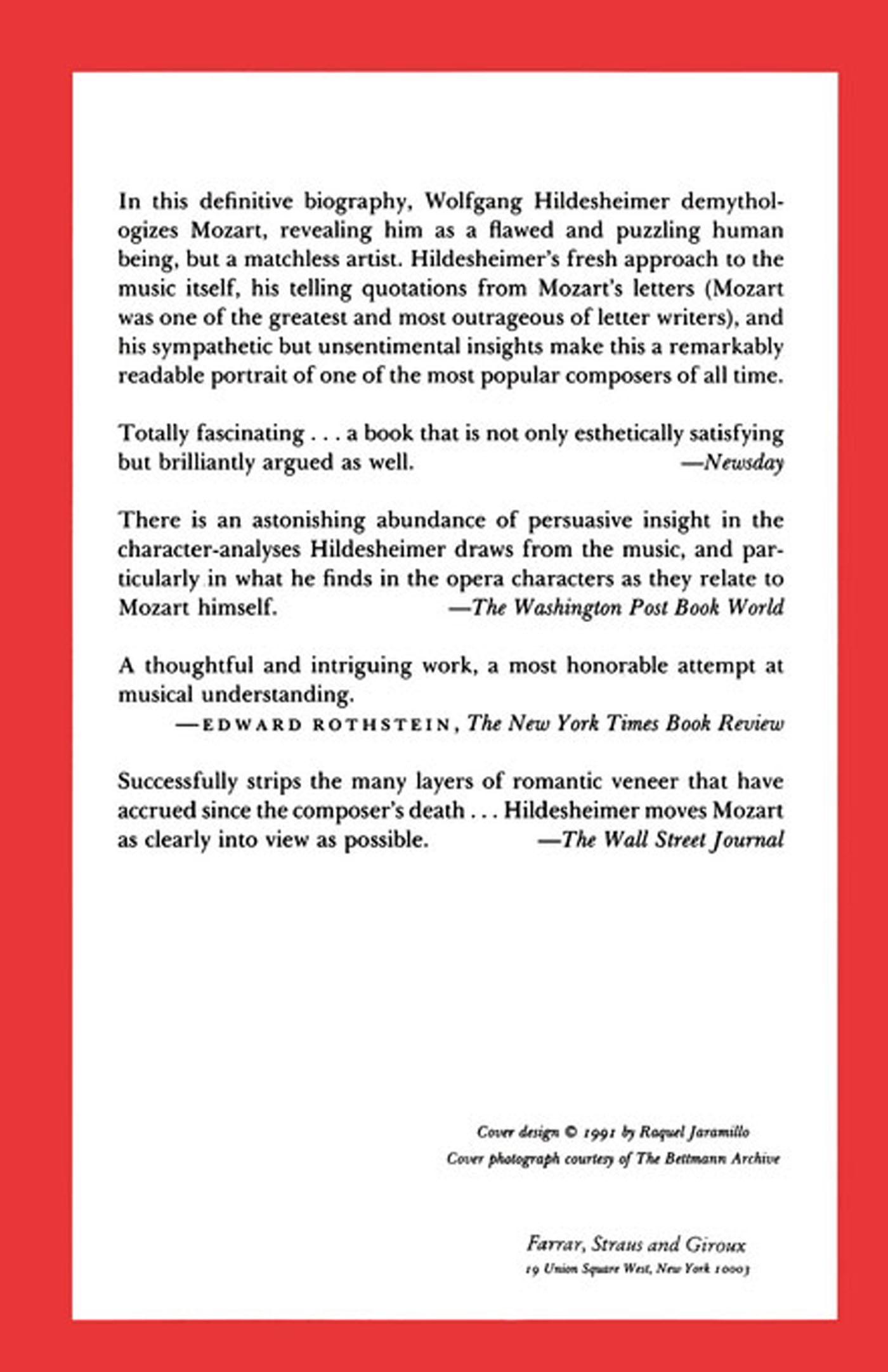 Rückseitencover Mozart