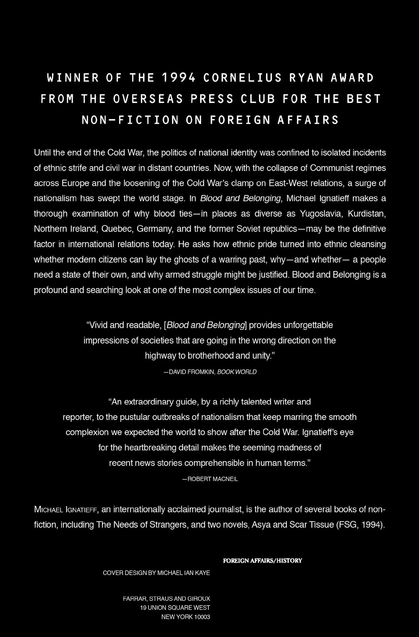 Rückseitencover Blood and Belonging