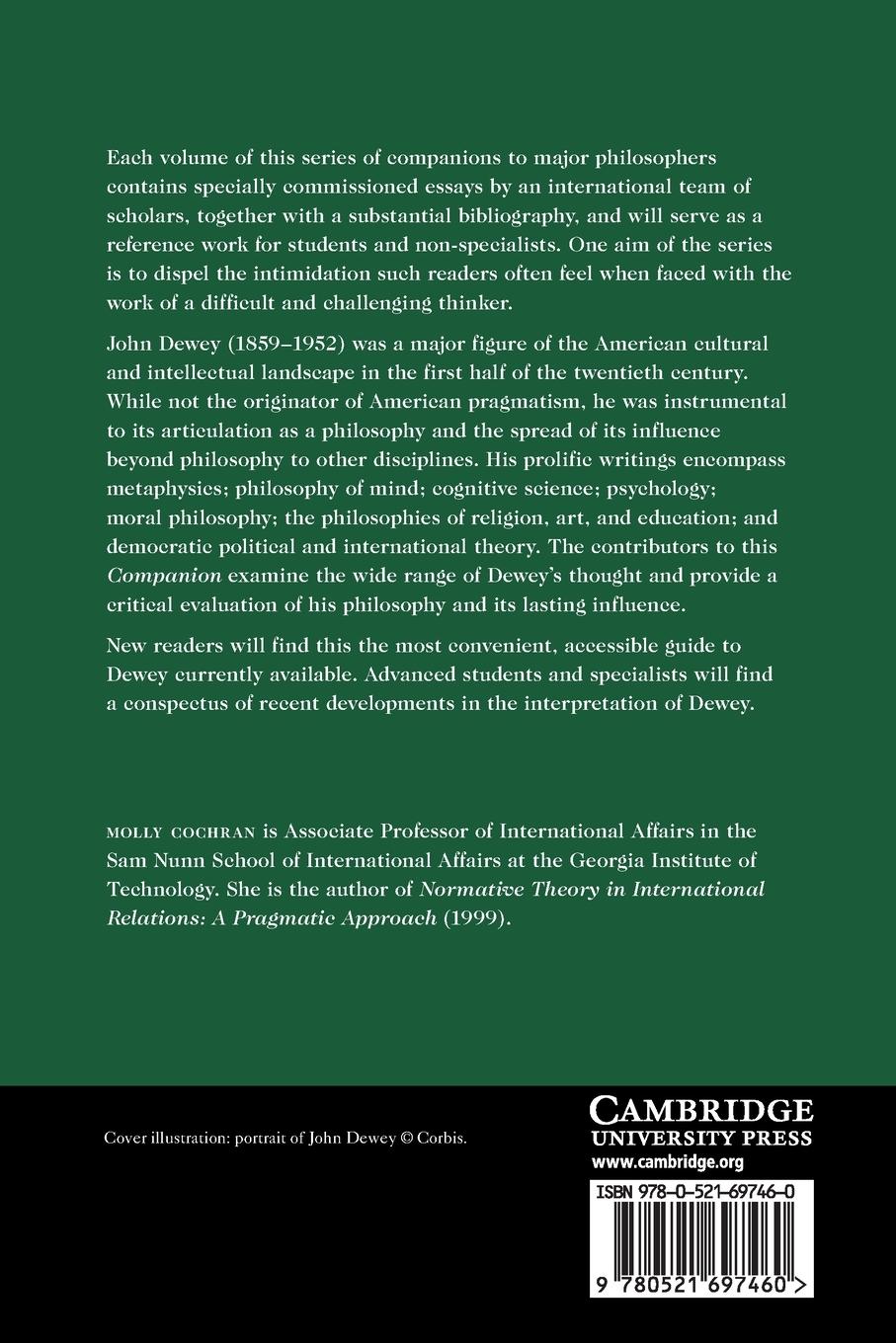 Rückseitencover The Cambridge Companion to Dewey