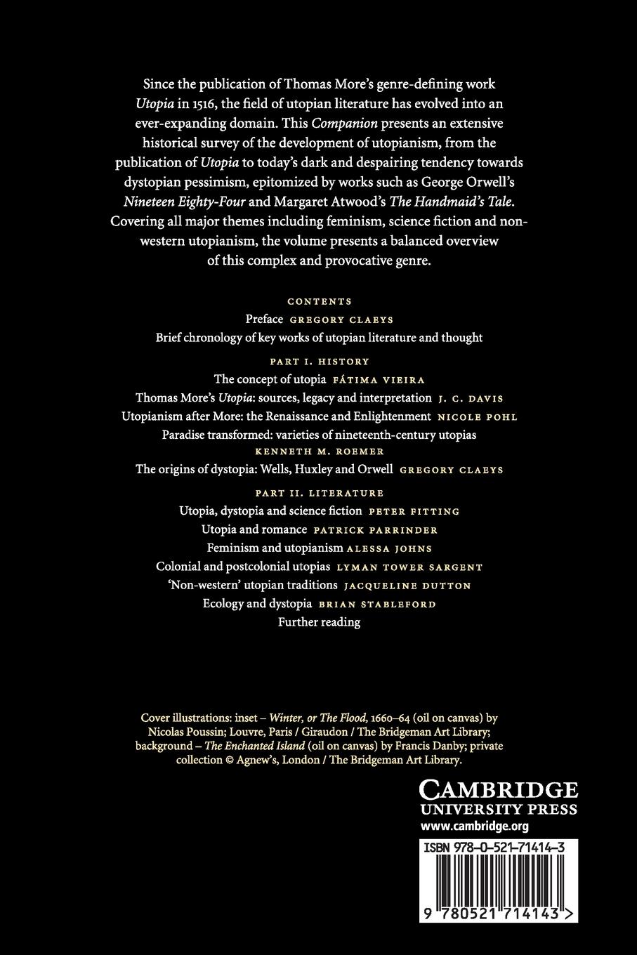 Rückseitencover The Cambridge Companion to Utopian Literature