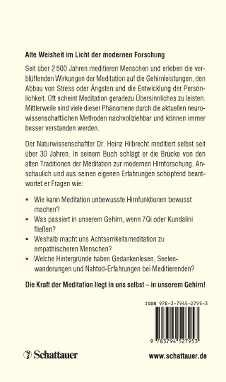 Rückseitencover Meditation und Gehirn