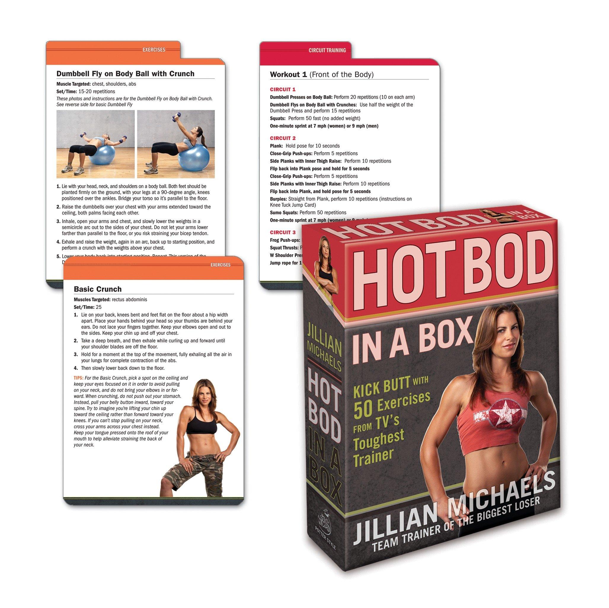 Vorderes Coverbild Jillian Michaels Hot Bod in a Box: Kick Butt with 50 Exercises from Tv's Toughest Trainer