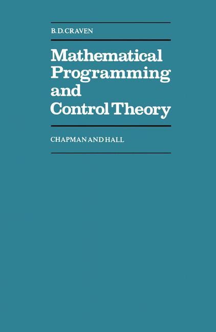 Vorderes Coverbild Mathematical Programming and Control Theory