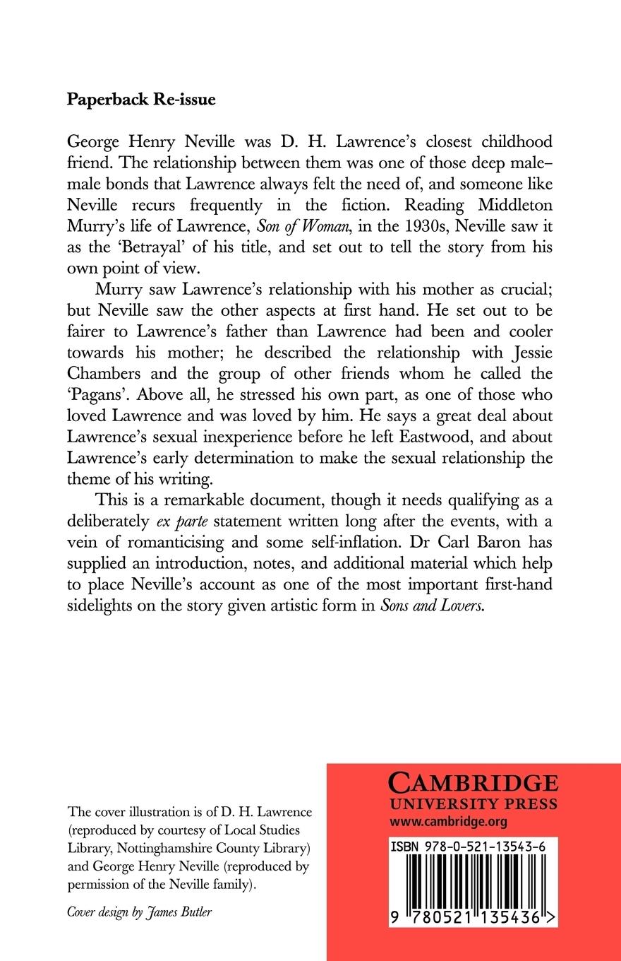 Rückseitencover A Memoir of D. H. Lawrence