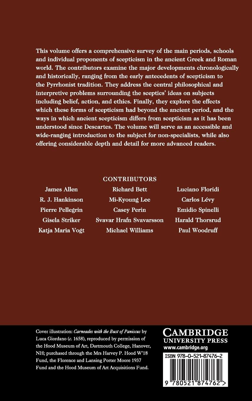 Rückseitencover The Cambridge Companion to Ancient Scepticism