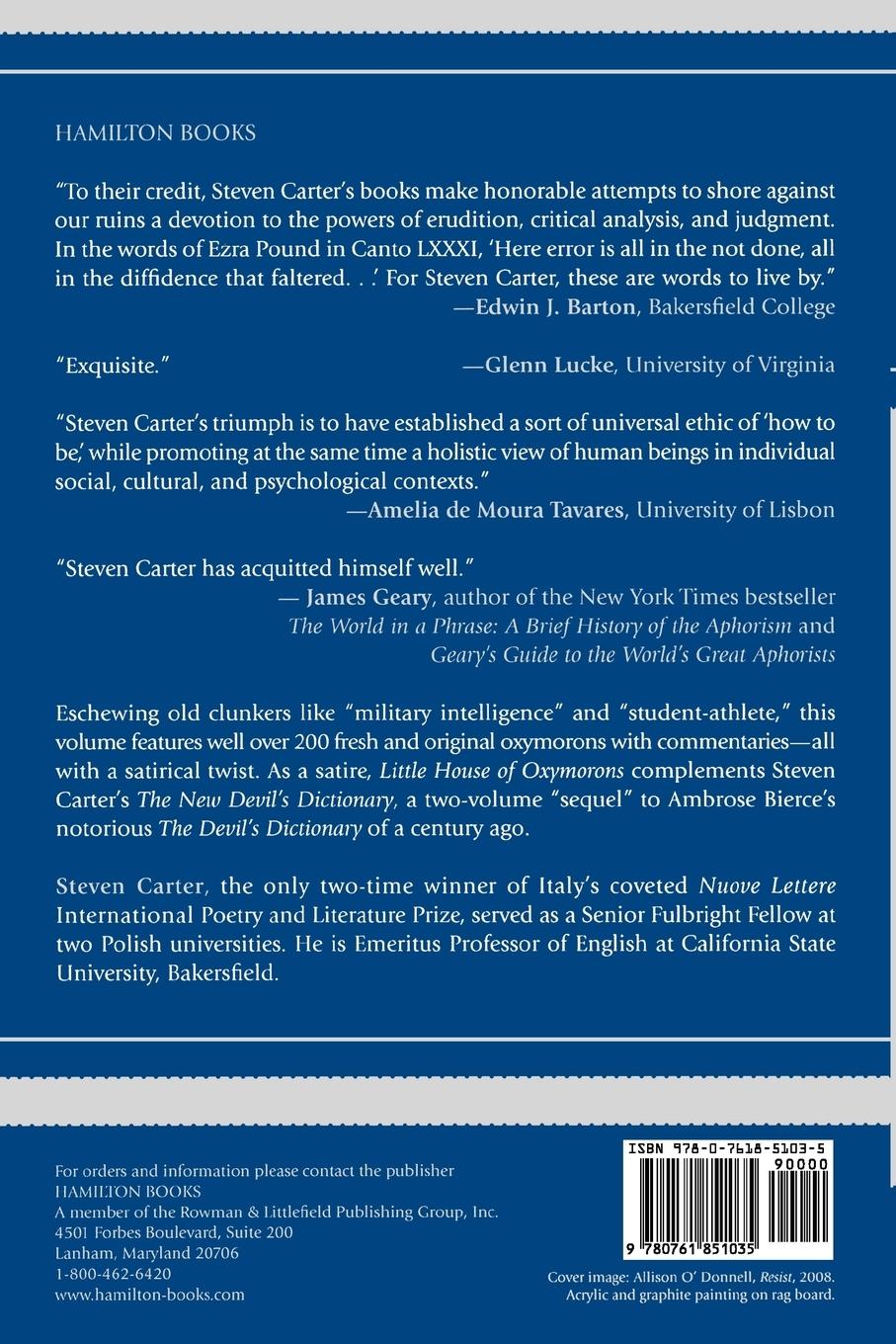 Rückseitencover Little House of Oxymorons