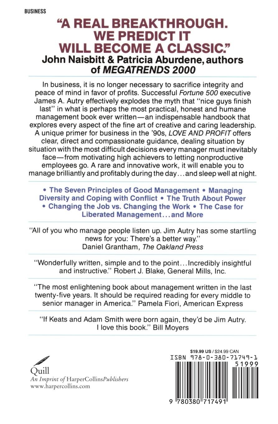 Rückseitencover Love and Profit