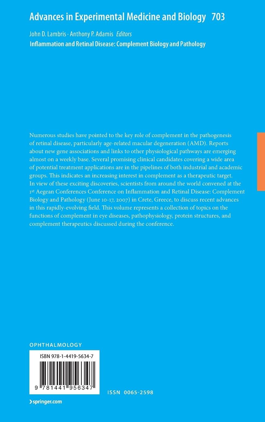 Rückseitencover Inflammation and Retinal Disease: Complement Biology and Pathology