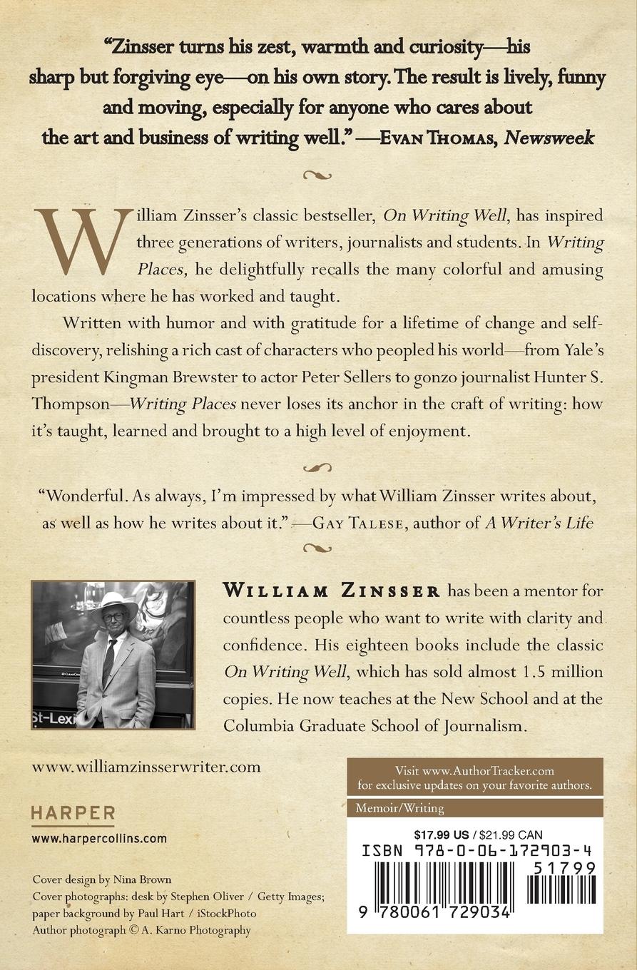 Rückseitencover Writing Places