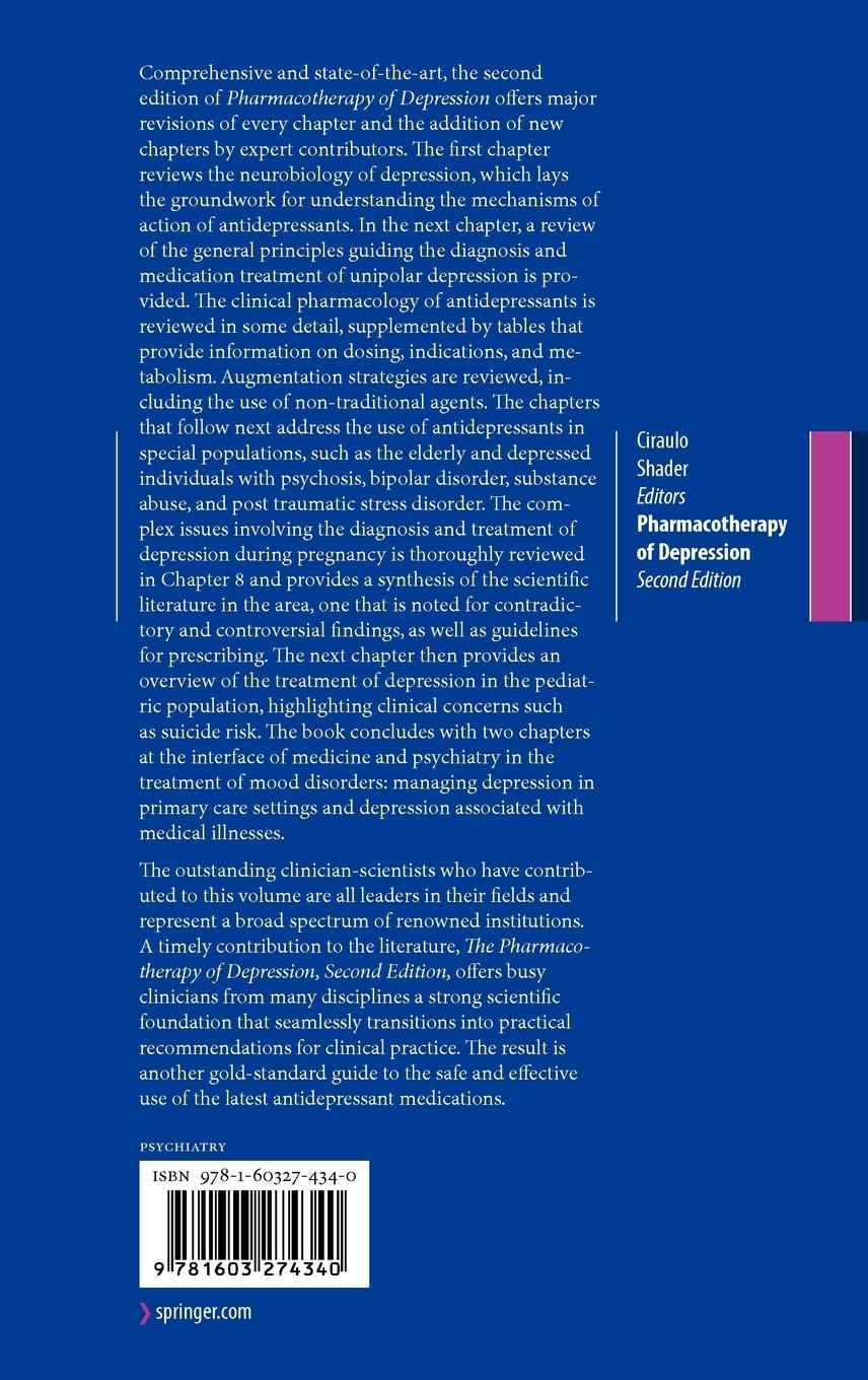 Rückseitencover Pharmacotherapy of Depression