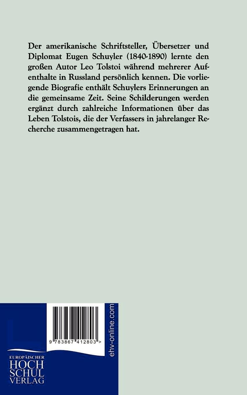 Rückseitencover Erinnerungen an den Grafen Leo Tolstoi