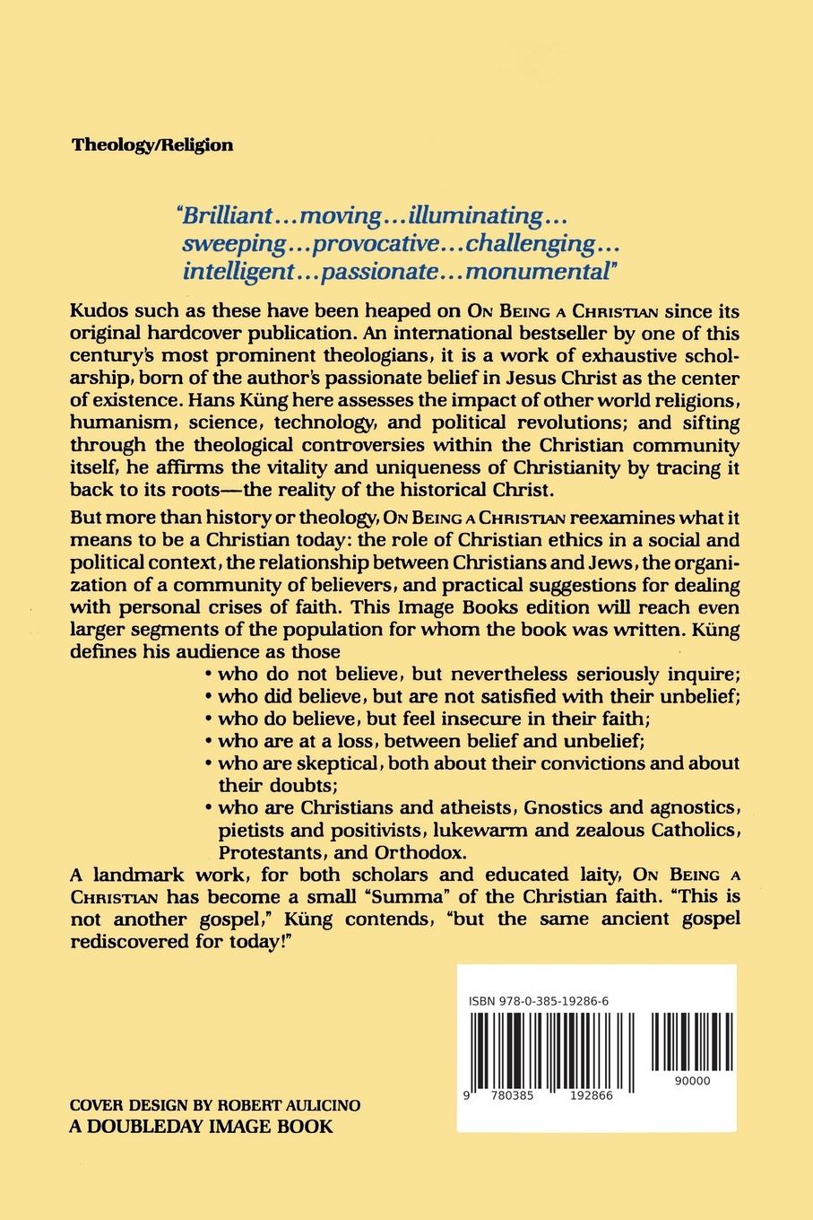 Rückseitencover On Being a Christian