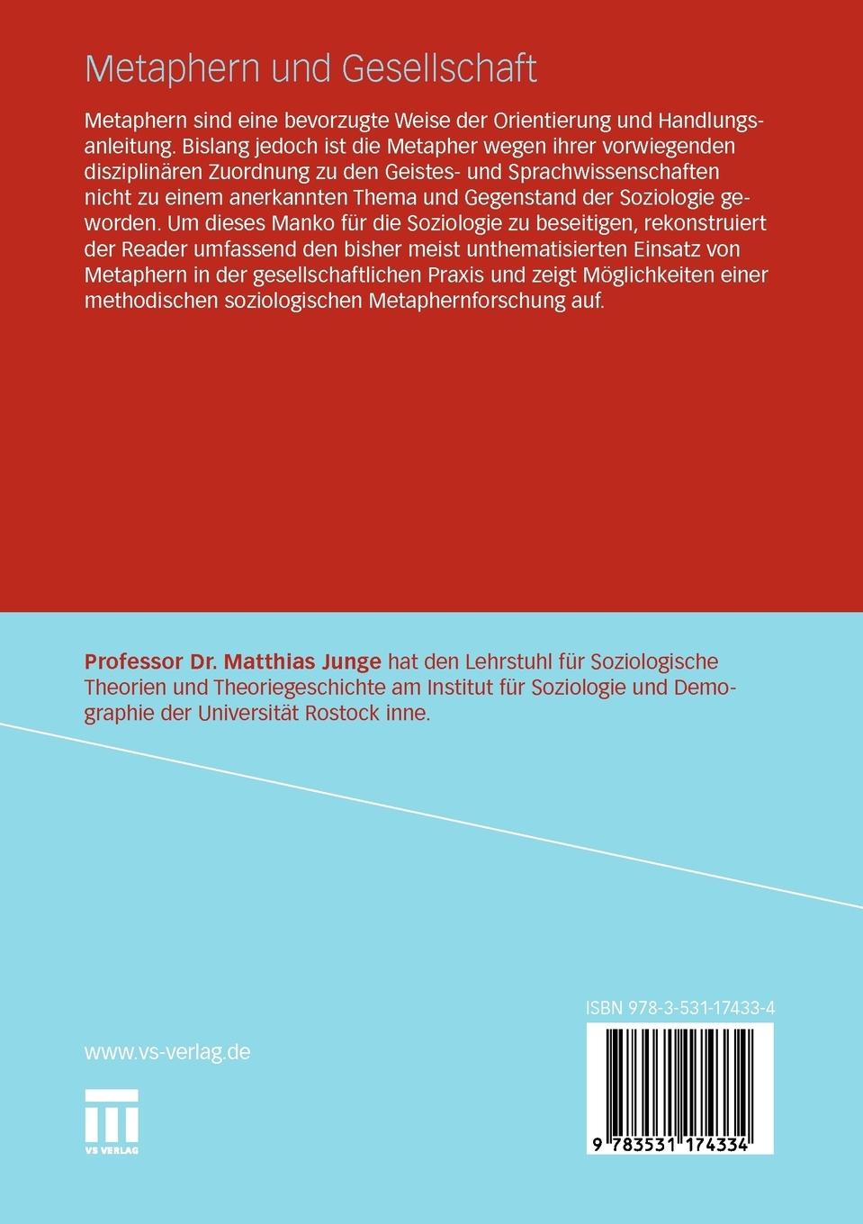 Rückseitencover Metaphern und Gesellschaft