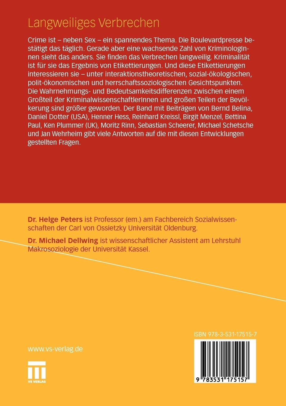 Rückseitencover Langweiliges Verbrechen