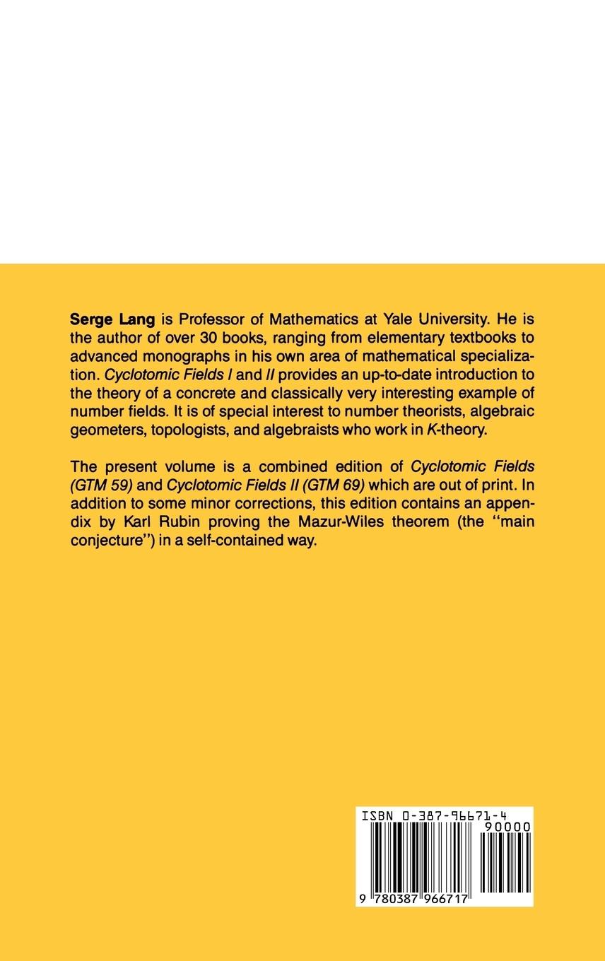 Rückseitencover Cyclotomic Fields I and II