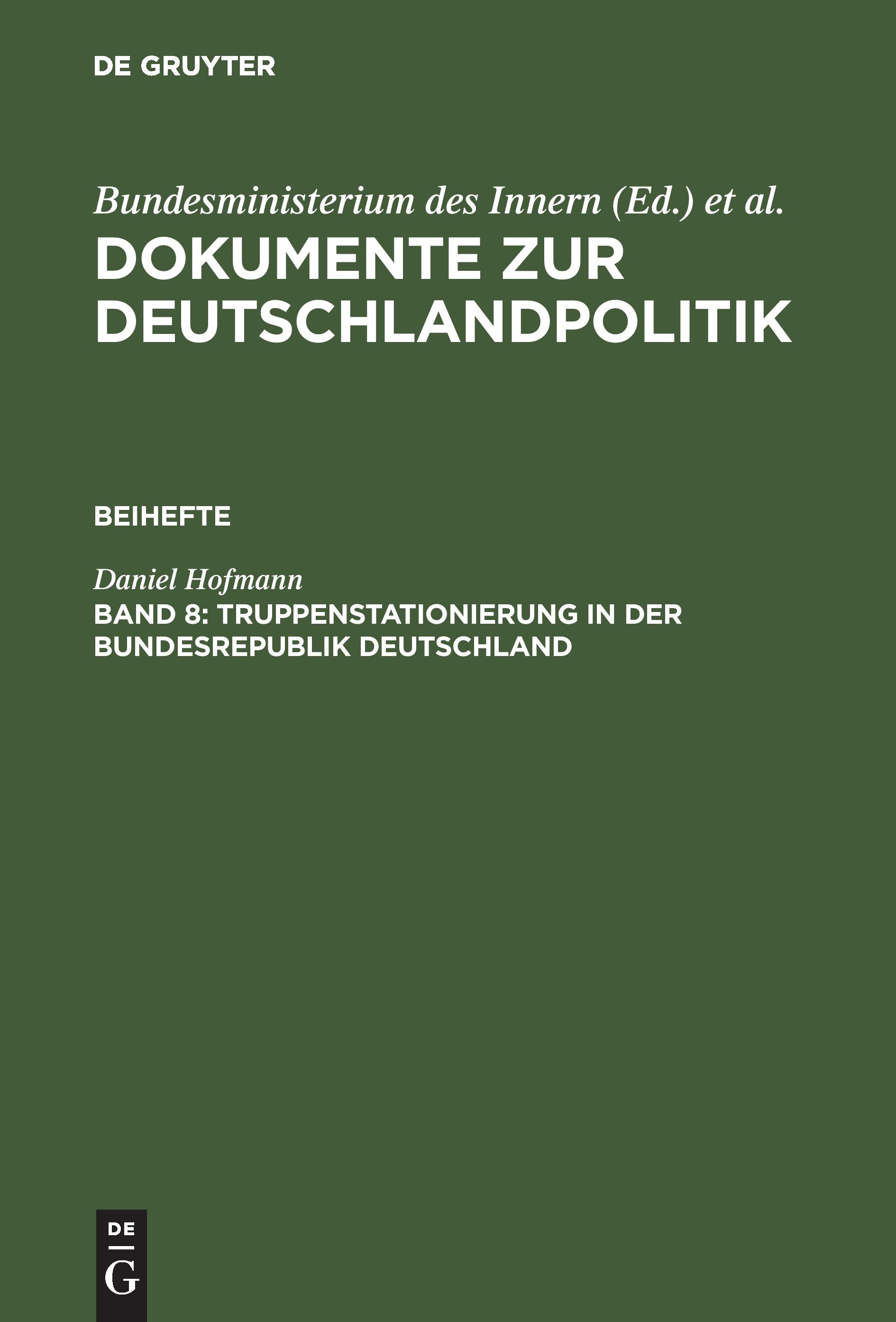 Vorderes Coverbild Truppenstationierung in der Bundesrepublik Deutschland