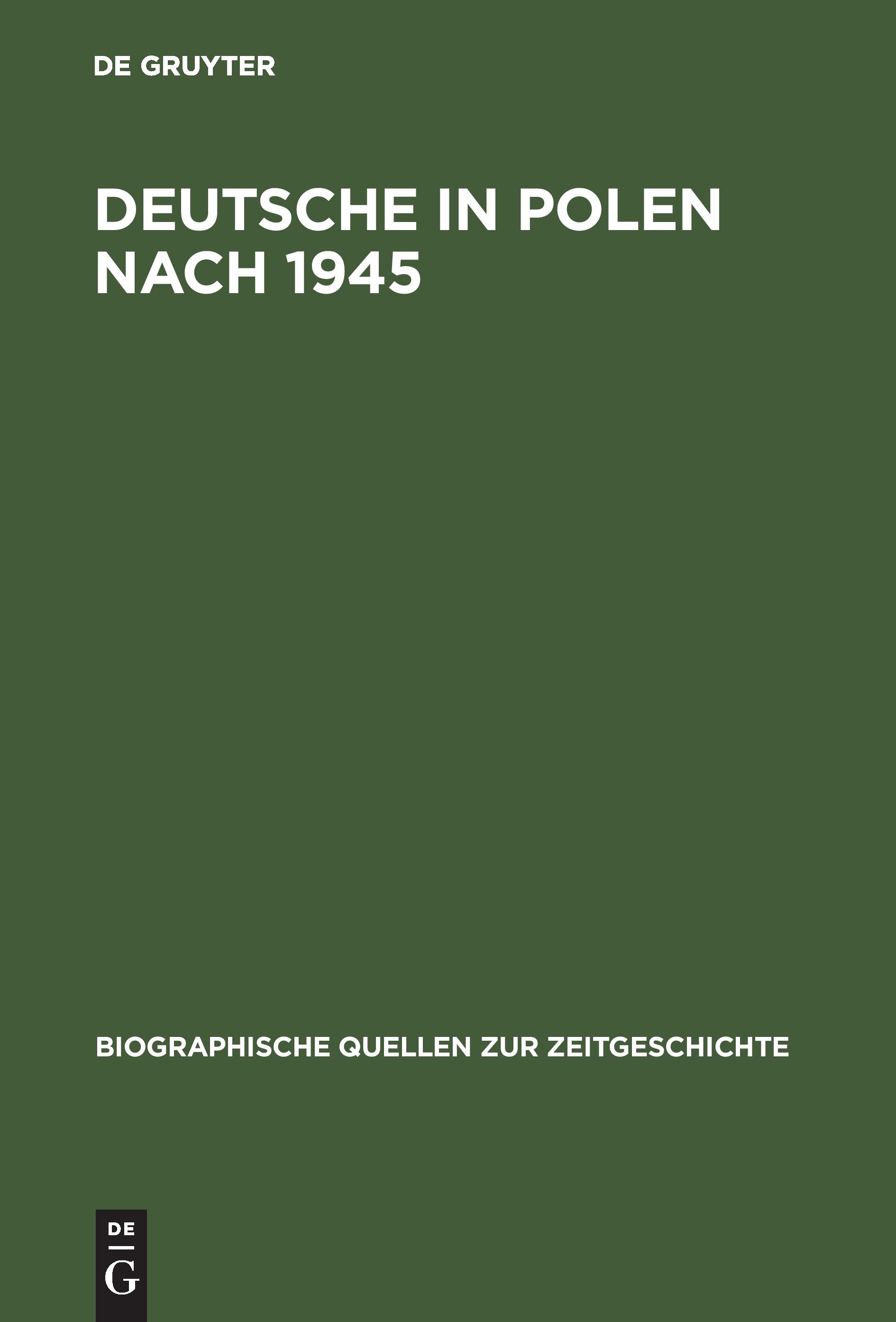 Vorderes Coverbild Deutsche in Polen nach 1945